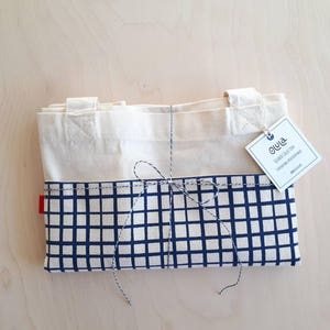 Bolsa de tela grande reutilizable, bolsa de la compra resistente, bolsa con bolsillo serigrafiado a mano, Bolsa algodón orgánico, tote bags image 7