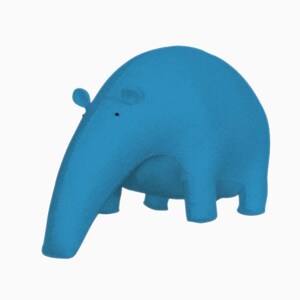 Muñeco de fieltro Tapir en azul, Animal decorativo, Cosido a mano por Olula, Decoración habitación niños, Decoración hogar, Para Casa, Olula Blue