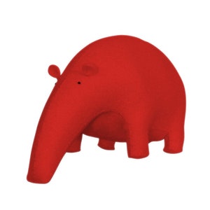 Muñeco de fieltro Tapir en azul, Animal decorativo, Cosido a mano por Olula, Decoración habitación niños, Decoración hogar, Para Casa, Olula Red