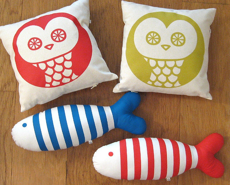 Decorative Fish Pillow for Kids Room Decor. Red Fish Shaped Etsy