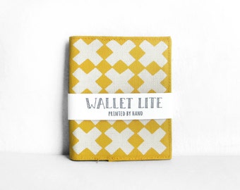 Pequeña y ligera cartera, serigrafiada a mano por Olula, Billetero amarillo, Tarjetero, Cartera, Billetera para hombre o mujer, Carterita