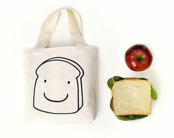 Canvas lunch bag for kids. Reusable sandwich bag. Fun snack bags for kids and adults by Olula