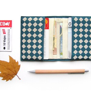 Cartera pequeña y ligera para hombre o mujer, Cartera, Billetera, serigrafiada a mano, Tarjetero, Tarjetas de visita, Olula