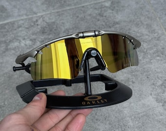 Oakley M Frame Magnesium Sunglasses Gold Iridium Lens Shield Y2K