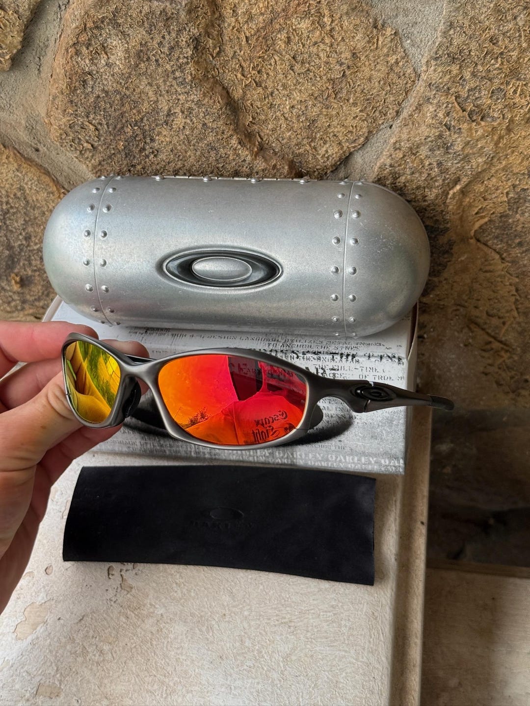 Oakley Hatchet Orange Sunglasses Made in USA Vintage 90's O