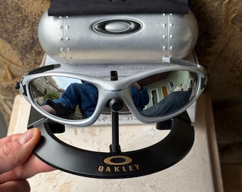 Vintage 90's Y2K Oakley Software Jacket Sunglasses Pewter Metal