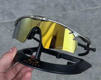 Gafas de sol Oakley M Frame Magnesium Gold Iridium Lens Shield Y2K Sport Vintage