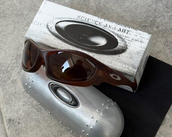 Oakley Monster Dog Sunglasses Brown Tortoise Bronze Lens Rare Y2K Wrap Sport Vintage