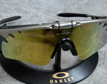 Oakley M Frame Magnesium Sunglasses Gold Iridium Lens Shield Y2K