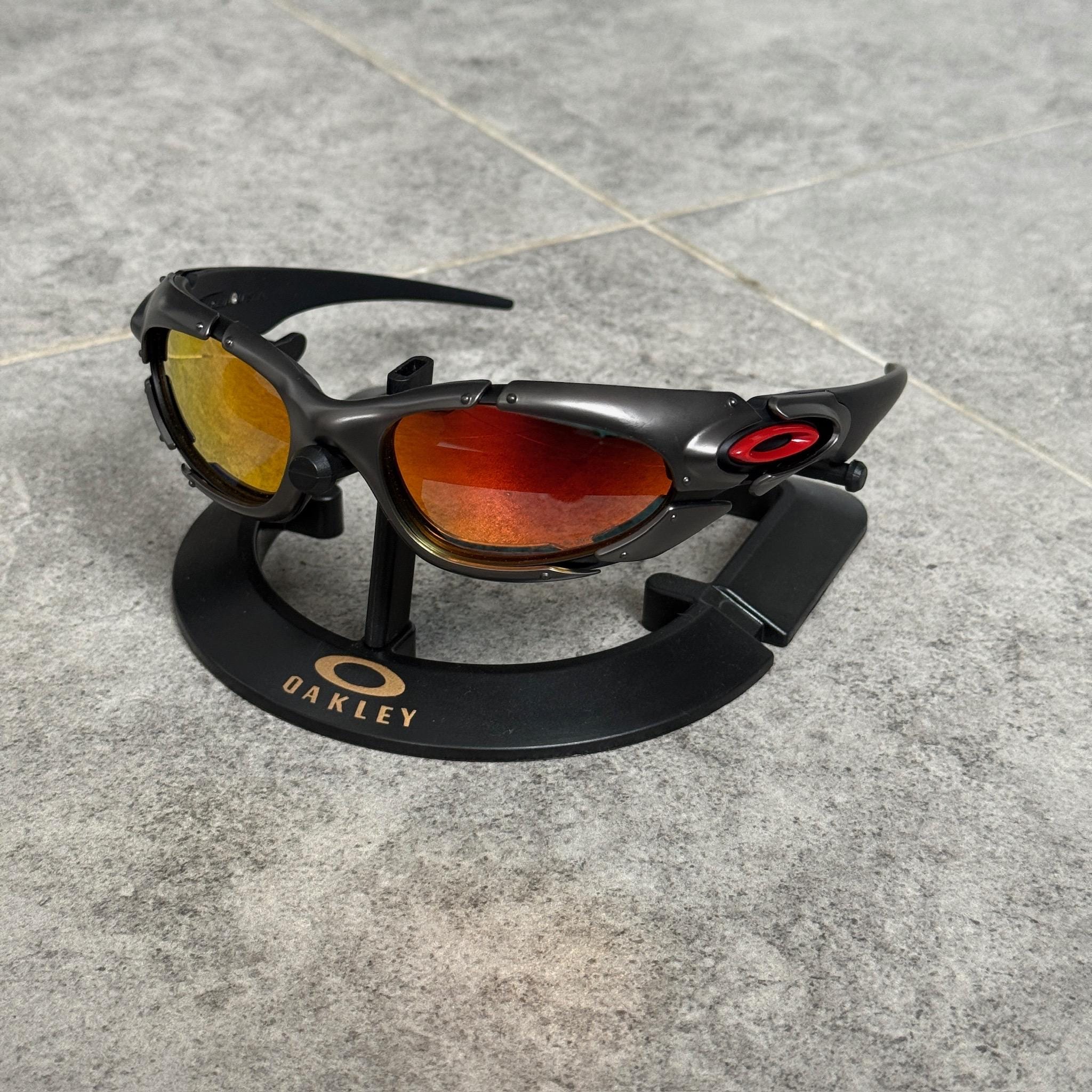 小物 Oakley Plate Vintage Oakley Plate Sunglasses Fire Iridium Matte Silver Y2K