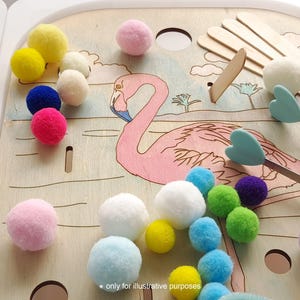 Sensory play Flamingo&Ocean, Laser cut file, sensory lid for sensory table, wooden toy, trofast lid, flisat insert, montessori, educational