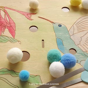 Sensory play Colibri&Flower, Laser cut file, sensory lid for sensory table, wooden toy, trofast lid, flisat insert, montessori, educational