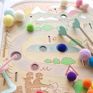 Sensory play Motorino-LATIN, lid for sensory table, wooden toy, trofast lid, flisat insert, baby room decor, montessori,educational,handmade