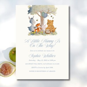 Baby Winnie the Pooh Baby Shower Invites Winnie the Pooh Invitation Baby Shower Editable Template Winnie Pooh Baby Shower Invite