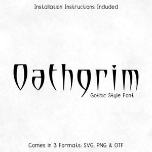 Oathgrim Gothic Tattoo Style Font - Gothic Font, Tattoo Font, Cricut Fonts, Ink Font, Old English Font, Procreate Fonts, Canva Fonts