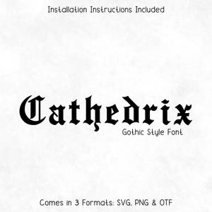 Cathedrix Gothic Tattoo Style Font - Gothic Font, Tattoo Font, Cricut Fonts, Ink Font, Old English Font, Procreate Fonts, Canva Fonts
