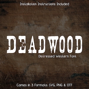 Deadwood Western Style Font - Cowboy Font, Country Font, Cricut Fonts, Cowgirl Font, Procreate Fonts, Wild West, Canva Fonts