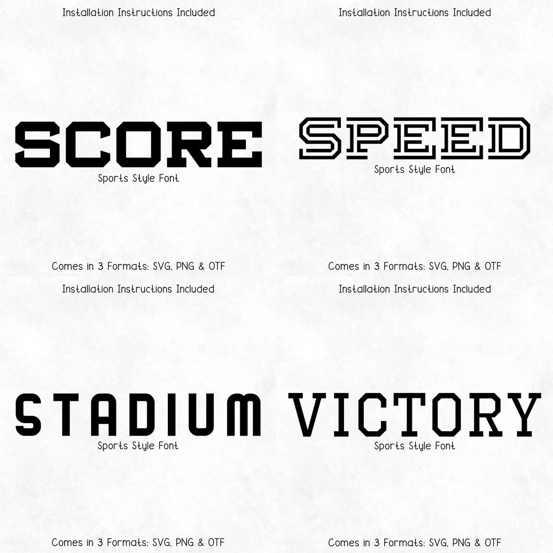 12 Sports Fonts Bundle - OTF, SVG, PNG - Varsity Font, Football Font ...