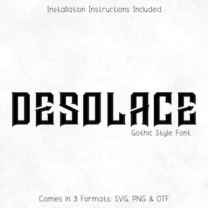 Desolace Gothic Tattoo Style Font - Gothic Font, Tattoo Font, Cricut Fonts, Ink Font, Old English Font, Procreate Fonts, Canva Fonts