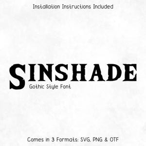 Sinshade Gothic Tattoo Style Font - Gothic Font, Tattoo Font, Cricut Fonts, Ink Font, Old English Font, Procreate Fonts, Canva Fonts