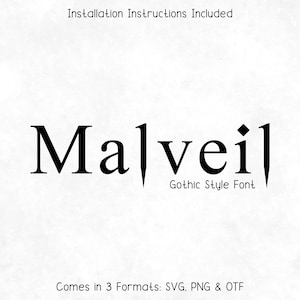 Malveil Gothic Tattoo Style Font - Gothic Font, Tattoo Font, Cricut Fonts, Ink Font, Old English Font, Procreate Fonts, Canva Fonts