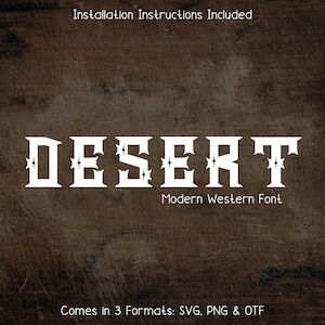 Desert Western Style Font - Cowboy Font, Country Font, Cricut Fonts, Cowgirl Font, Procreate Fonts, Wild West, Canva Fonts