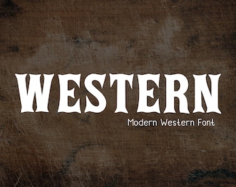 Western Style Font - Cowboy Font, Country Font, Cricut Fonts, Cowgirl Font, Procreate Fonts, Wild West, Canva Fonts