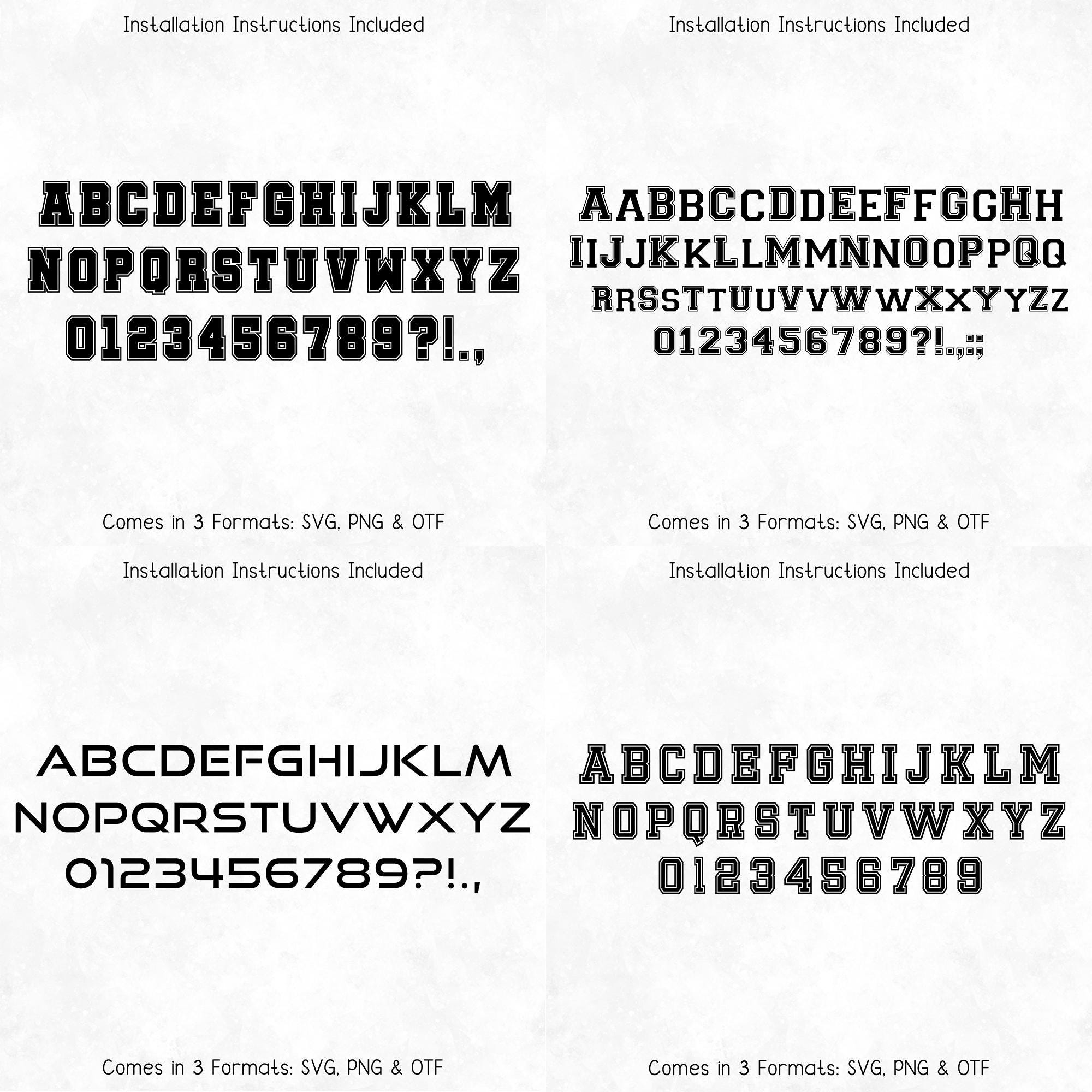 12 Sports Fonts Bundle - OTF, SVG, PNG - Varsity Font, Football Font ...