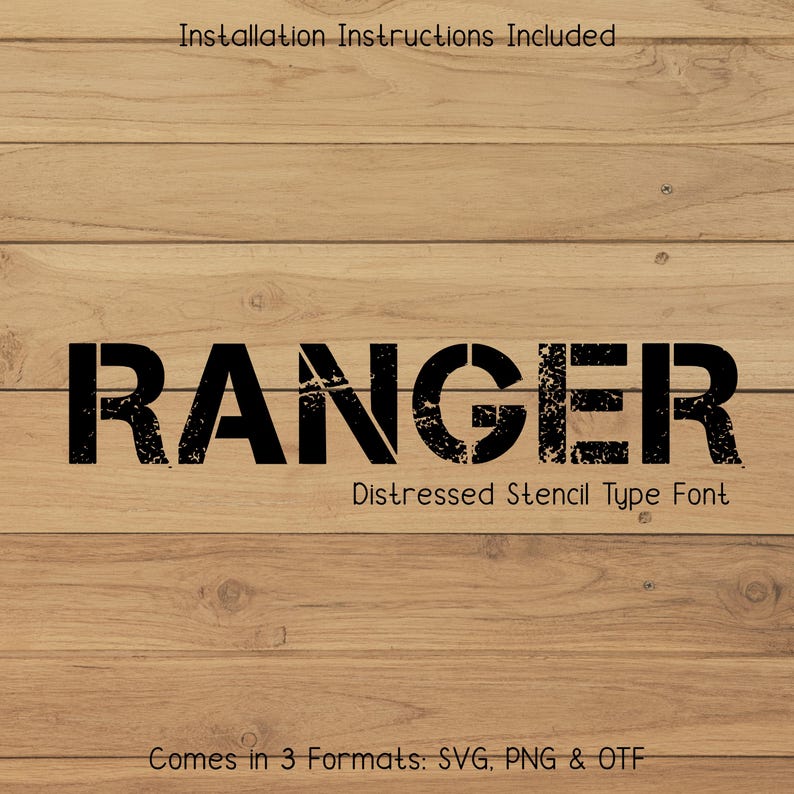 Ranger - Stencil Military Army Font - OTF, SVG, PNG, Army Font, Cricut ...