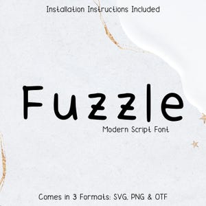 Fuzzle Font - Handwritten Script Font, Cricut Fonts, Cursive Font, Modern Font, Procreate Fonts, Calligraphy Font, Canva