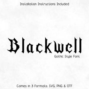 Blackwell Gothic Tattoo Style Font - Gothic Font, Tattoo Font, Cricut Fonts, Ink Font, Old English Font, Procreate Fonts, Canva Fonts