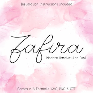 Zafira Script Font - Handwritten Script Font, Cricut Fonts, Cursive Font, Modern Font, Procreate Fonts, Calligraphy Font, Canva
