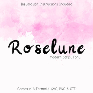 Roselune Font - Handwritten Script Font, Cricut Fonts, Cursive Font, Modern Font, Procreate Fonts, Calligraphy Font, Canva