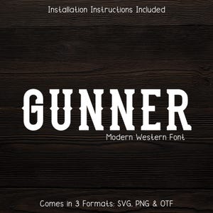 Gunner Western Style Font - Cowboy Font, Country Font, Cricut Fonts, Cowgirl Font, Procreate Fonts, Wild West, Canva Fonts