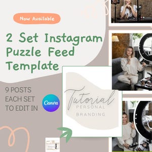 Updated Instagram Puzzle Feed Template for Canva 3:3| UPDATED for NEW INSTAGRAM Layout | Instagram Template, Canva Template