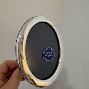Vintage Sterling Silver 925 Oval Tabletop Photo Frame