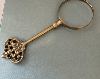 Vintage Brass Ornate Magnifying Glass