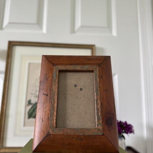 Marco de fotos rústico vintage de madera y cobre con acabado envejecido