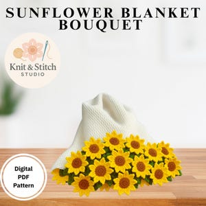 Sunflower Blanket Crochet Pattern PDF: 3D Floral Throw, Beginner Friendly (Digital Download)