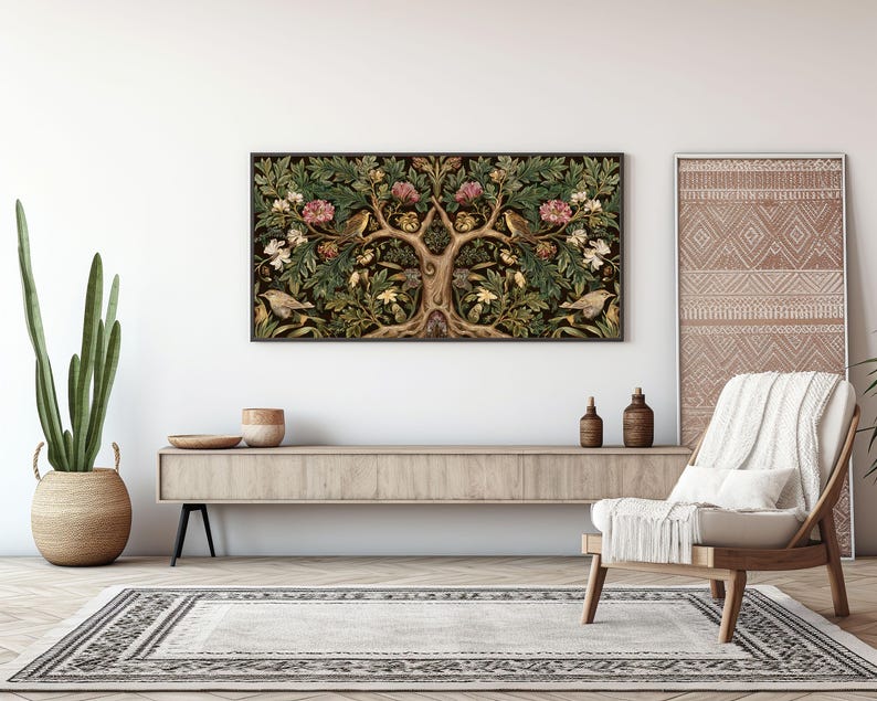 Tree of Life Botanical Print: William Morris Style Framed Art - Etsy