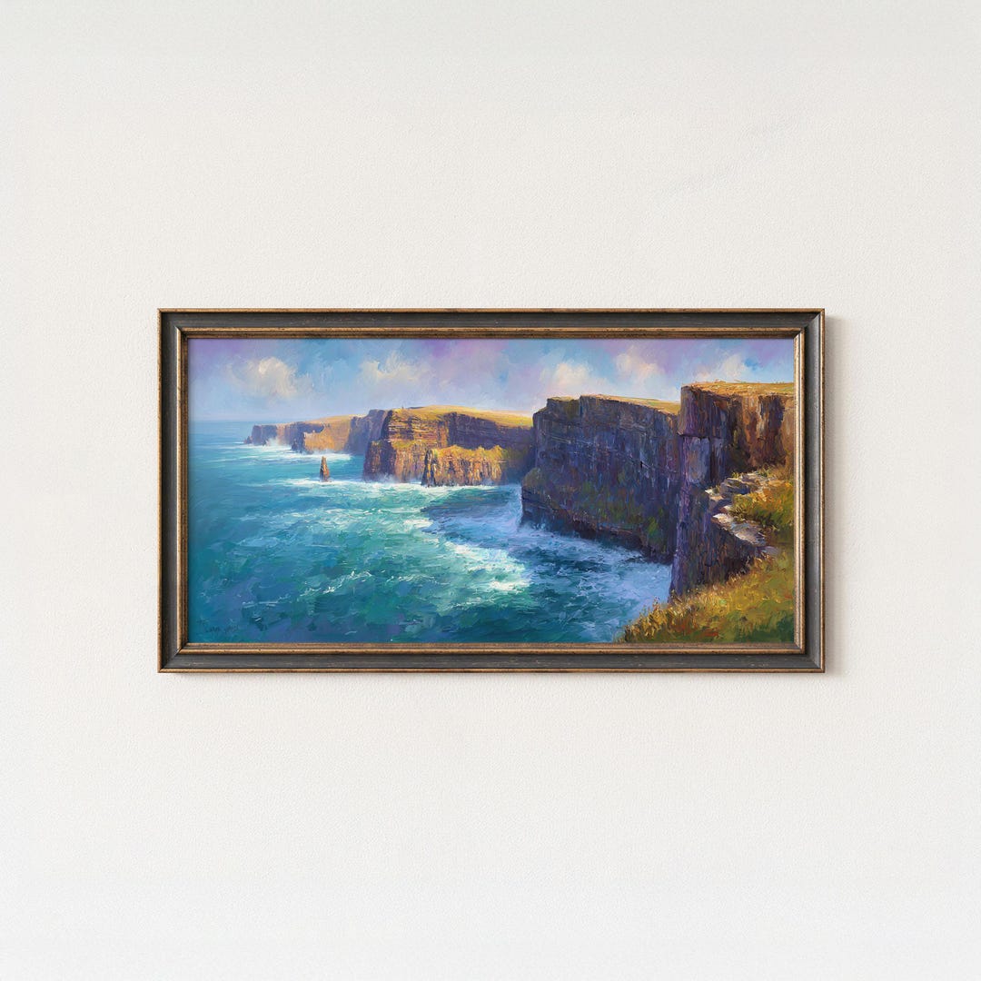Cliffs of Moher Painting | Irish Coastal Seascape Art Print - Etsy
