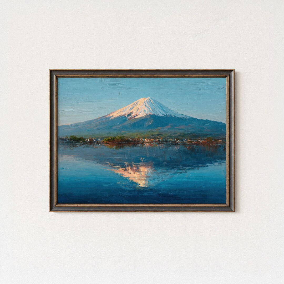 Mount Fuji Oil Painting: Japanese Landscape Art Print - Etsy Israel