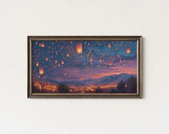 Chiang Mai Lantern Festival Print | Thailand Night Sky Art