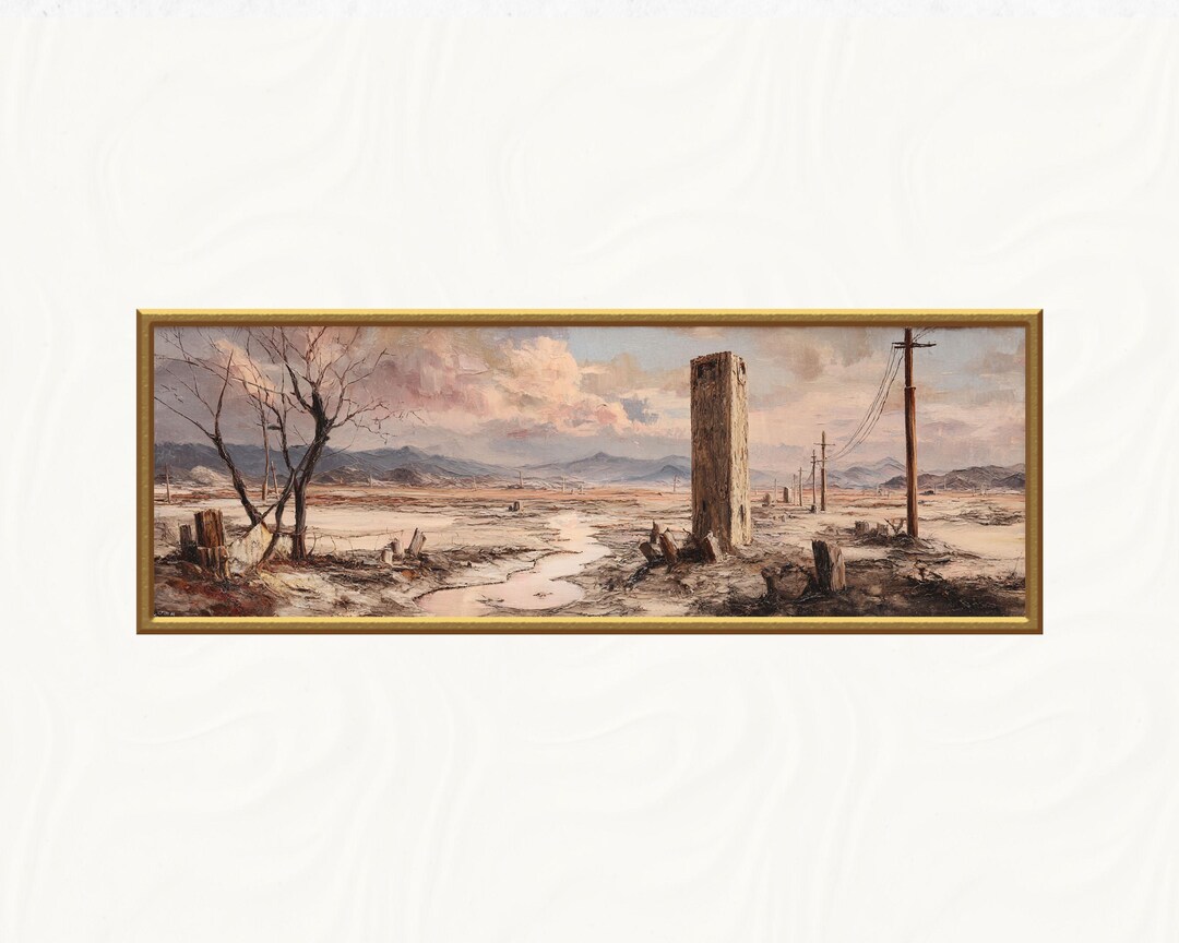 Desolate Time Landscape Print – Symbolic Wasteland With Forgotten ...