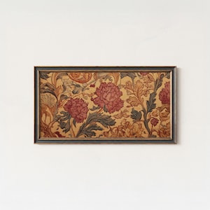 Victorian Floral Tapestry Print: Antique Botanical Fine Art