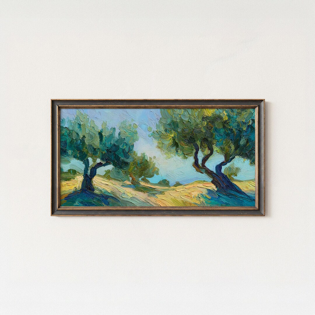 Olive Tree Landscape Print, Rustic Mediterranean Wall Art - Etsy