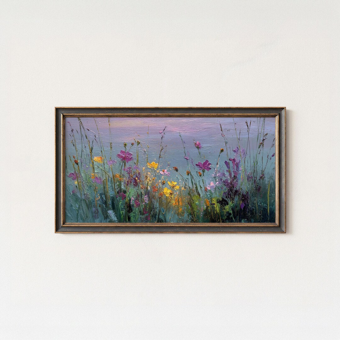 Pastel Wildflower Field Art Print, Calm Meadow Landscape - Etsy