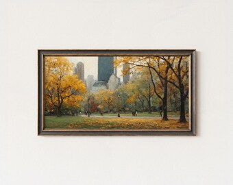Central Park Autumn Pathway Art Print | New York Fall Landscape