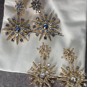 Oscar de la Renta earrings - Star blue / white