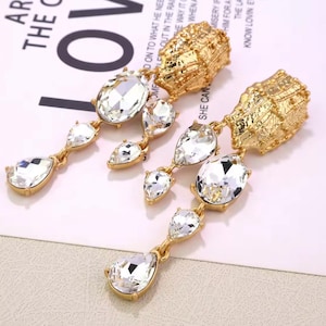 Oscar de la renta diamond earring - blue